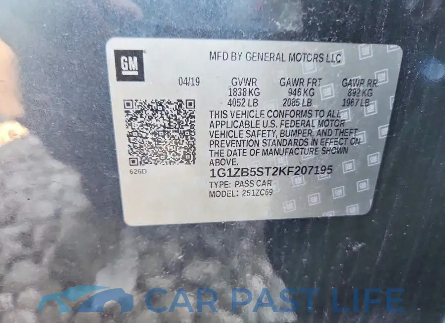 1G1ZB5ST2KF207195# 12