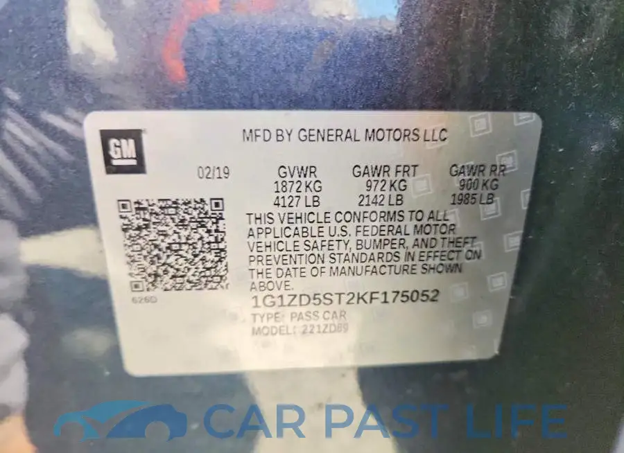 1G1ZD5ST2KF175052# 12