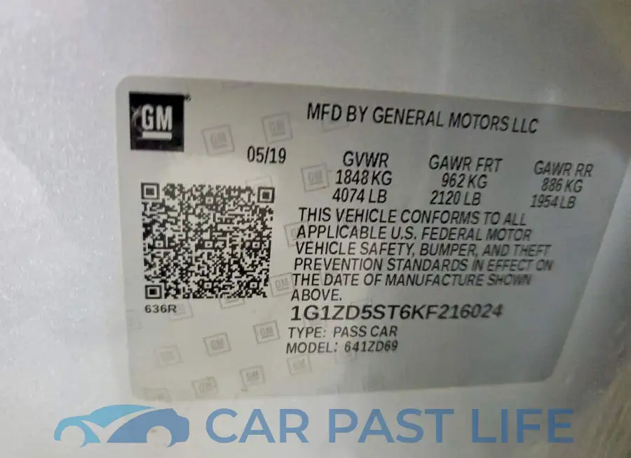 1G1ZD5ST6KF216024# 12