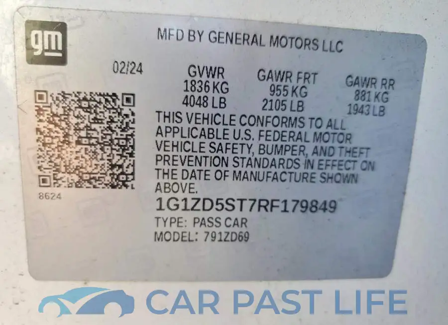 1G1ZD5ST7RF179849# 12