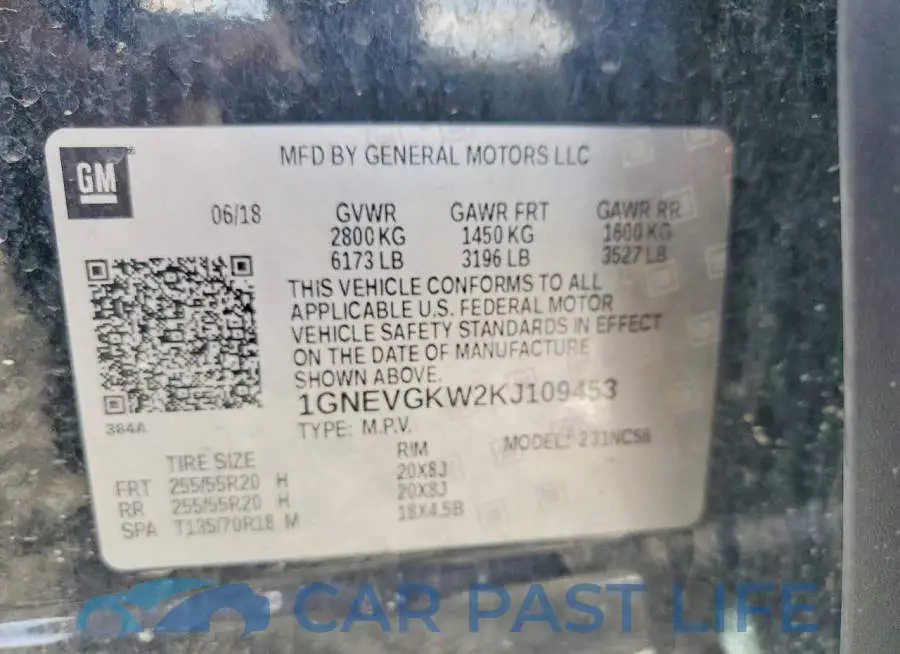 1GNEVGKW2KJ109453# 13