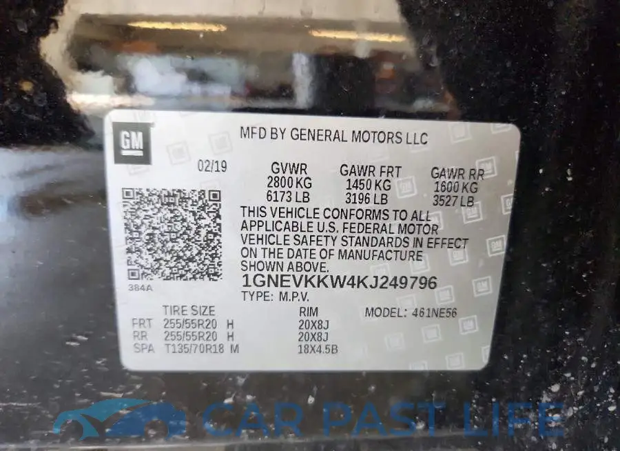 1GNEVKKW4KJ249796# 14
