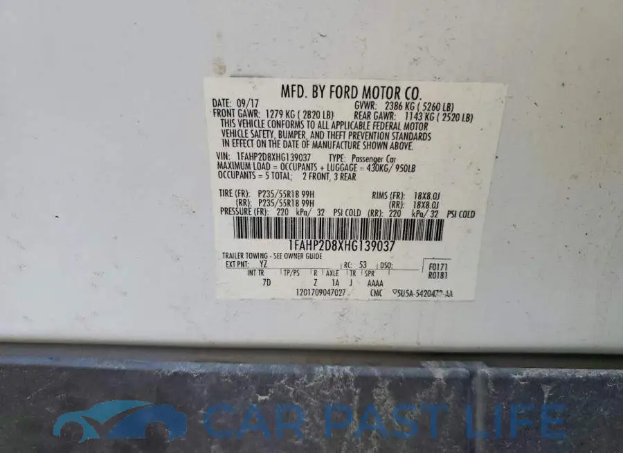 1FAHP2D8XHG139037# 12