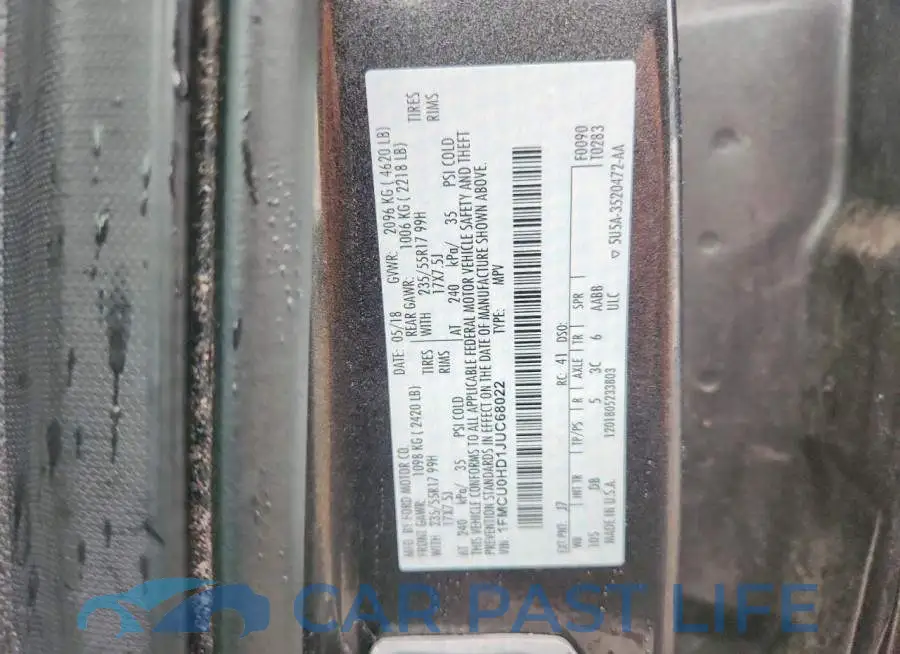 1FMCU0HD1JUC68022# 12