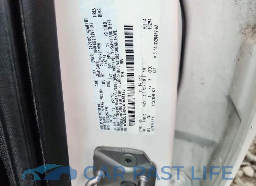 1FMCU9HD6JUA39193# 12
