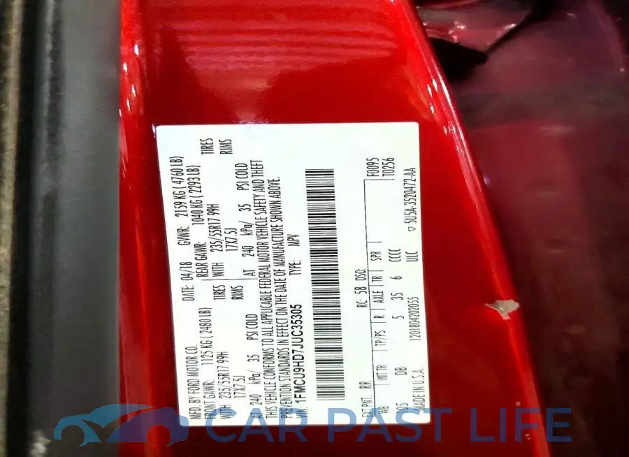 1FMCU9HD7JUC35305# 12
