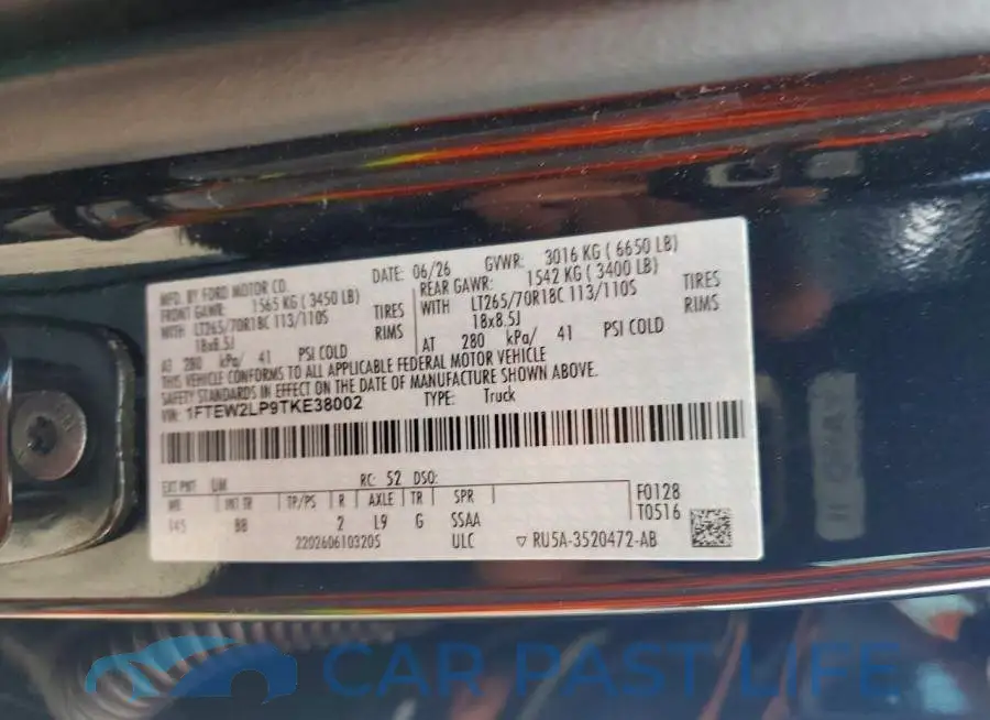 1FTEW2LP9TKE38002# 13