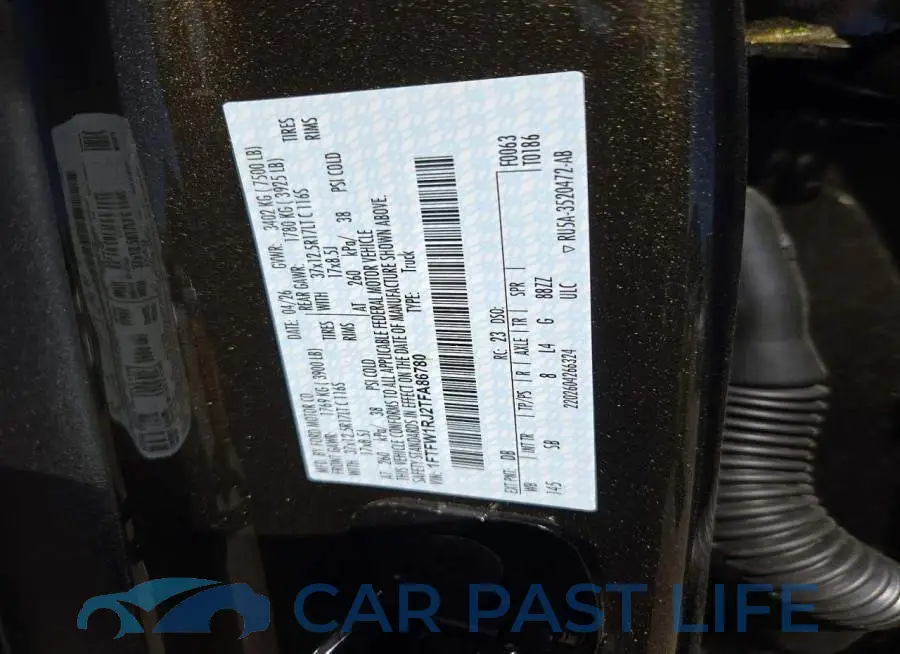 1FTFW1RJ2TFA86780# 12