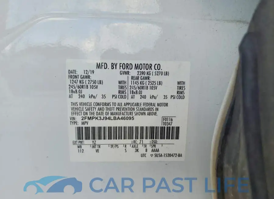 2FMPK3J94LBA46095# 12
