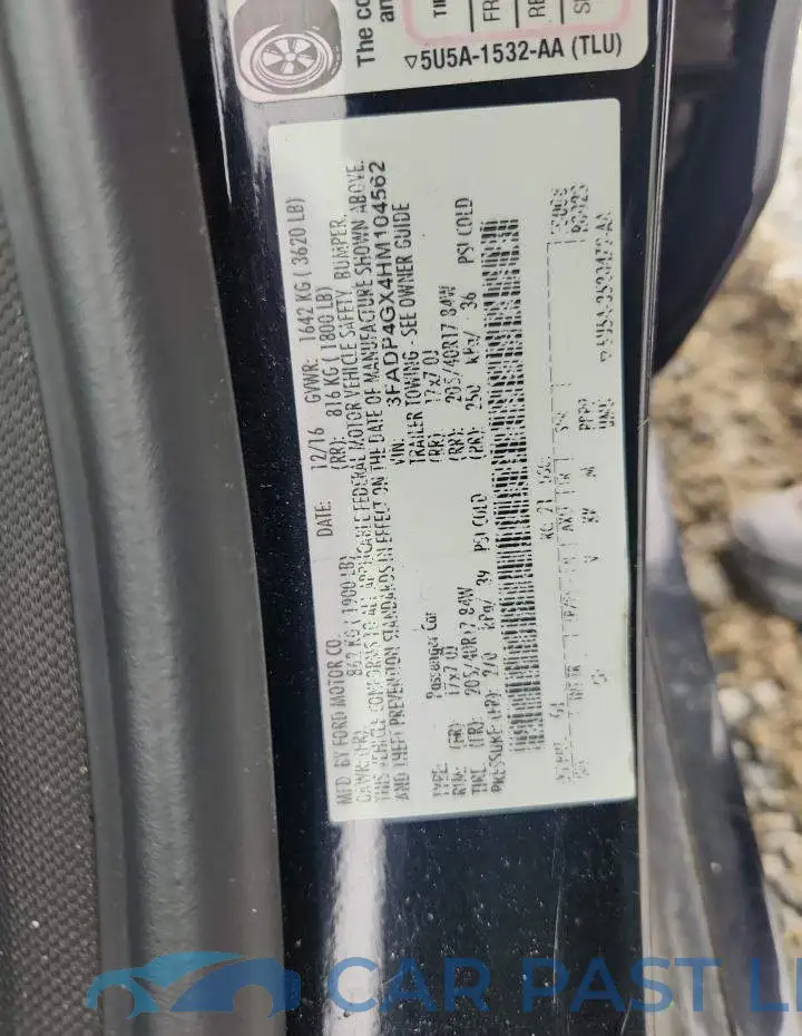 3FADP4GX4HM104562# 12