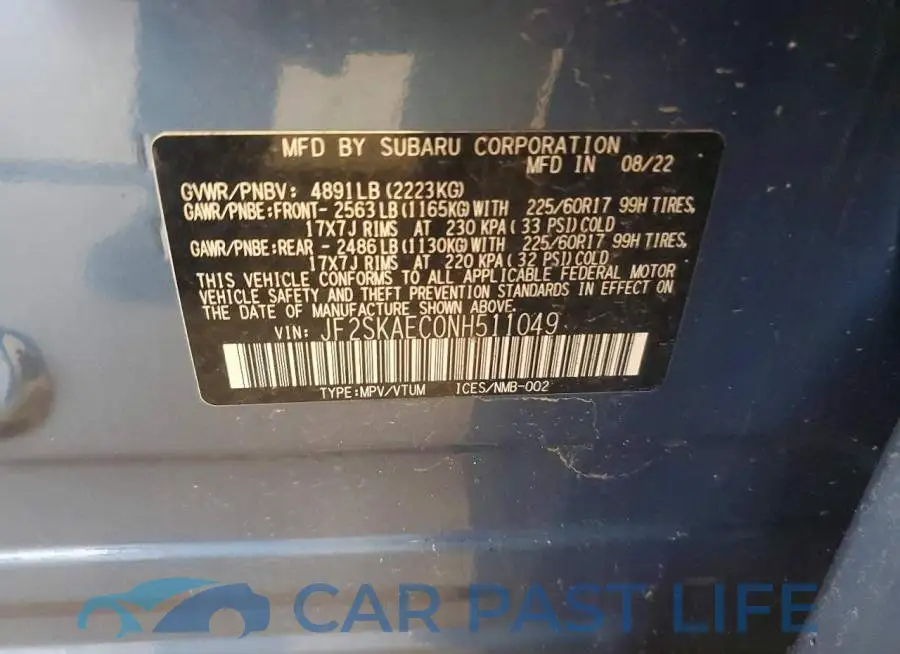 JF2SKAEC0NH511049# 13