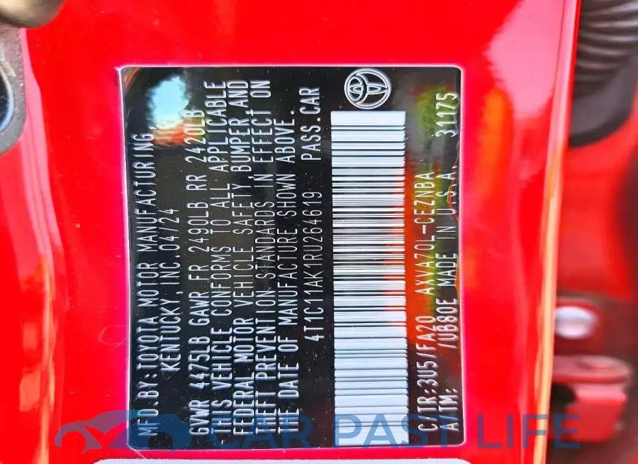 4T1C11AK1RU264619# 12
