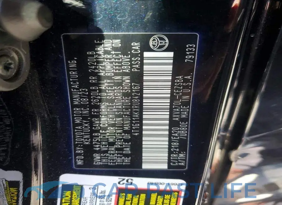 4T1G11AKXRU842167# 12