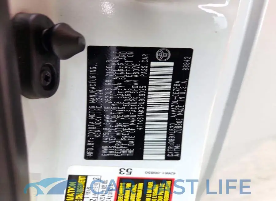 4T1K61AK3RU909025# 12