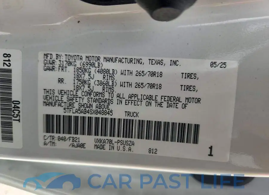 5TFLA5AB4SX048845# 13