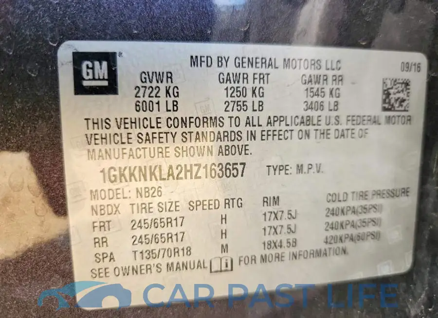 1GKKNKLA2HZ163657# 14