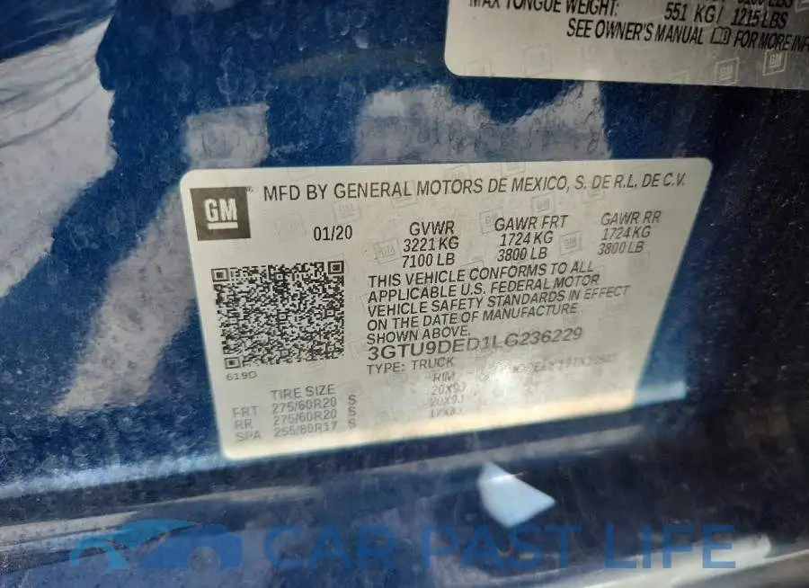 3GTU9DED1LG236229# 12