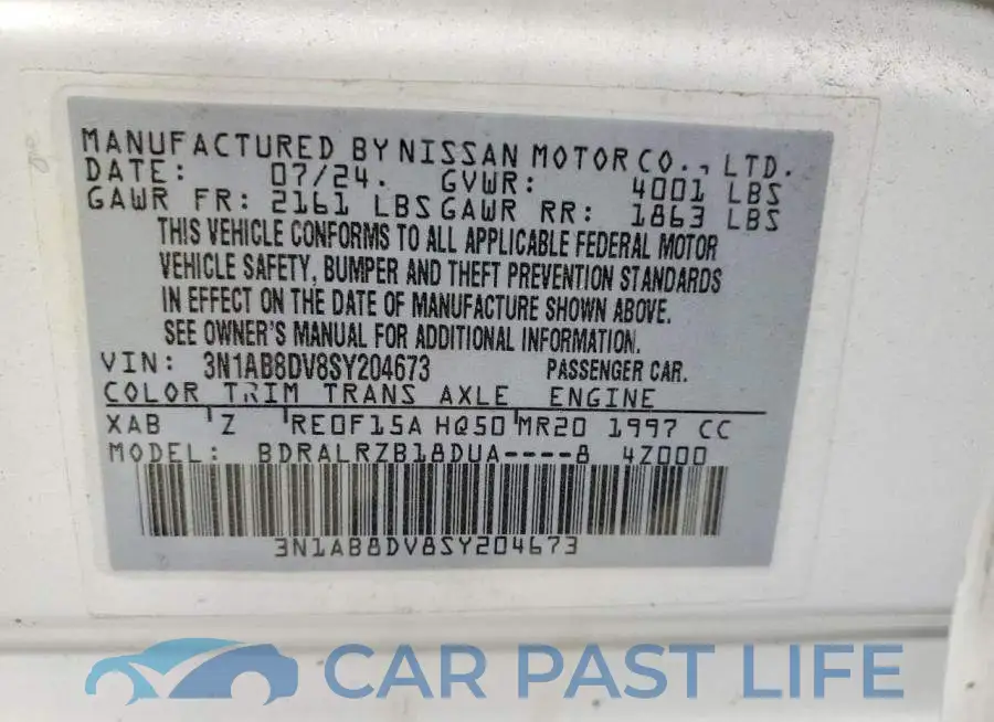 3N1AB8DV8SY204673# 12