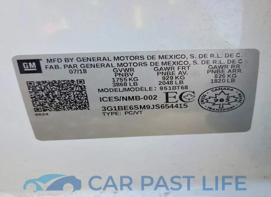 3G1BE6SM9JS654415# 12