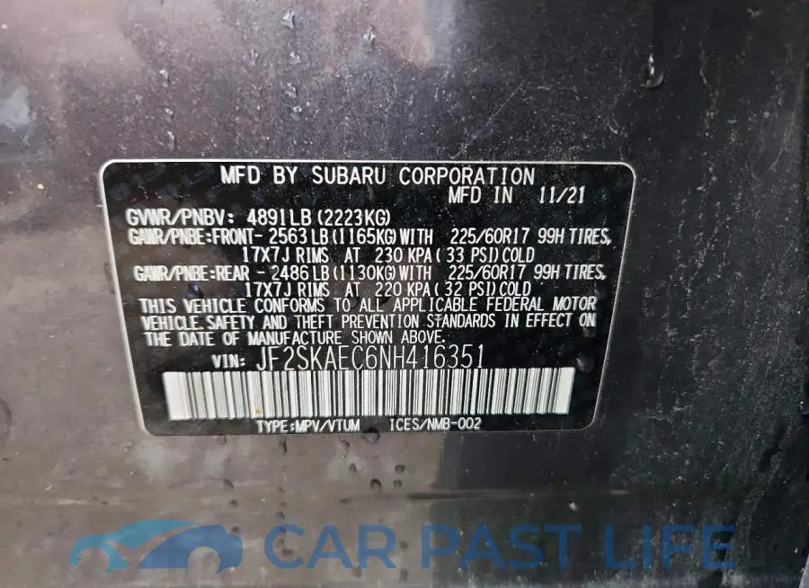 JF2SKAEC6NH416351# 13