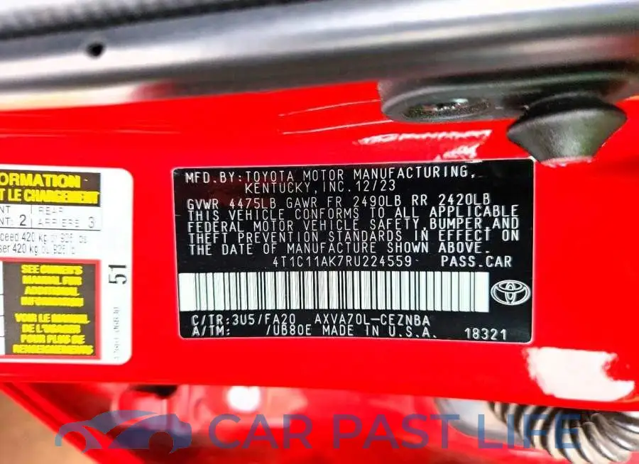 4T1C11AK7RU224559# 13