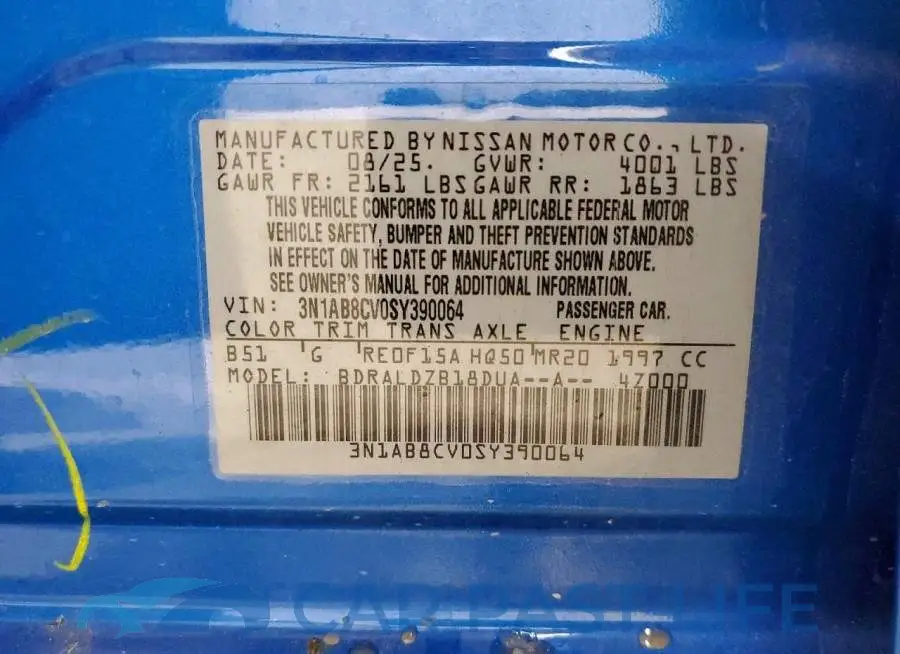 3N1AB8CV0SY390064# 12