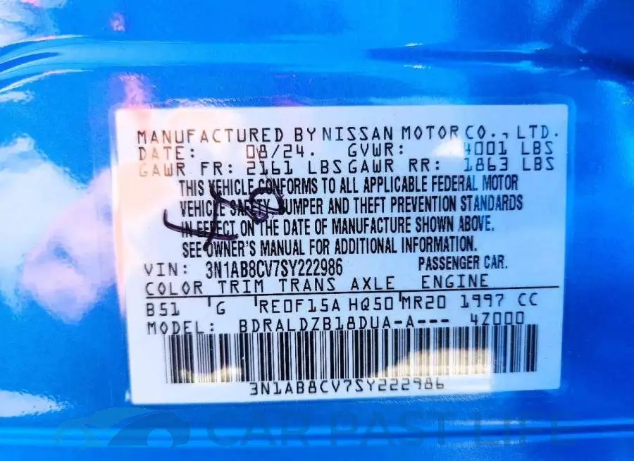 3N1AB8CV7SY222986# 12