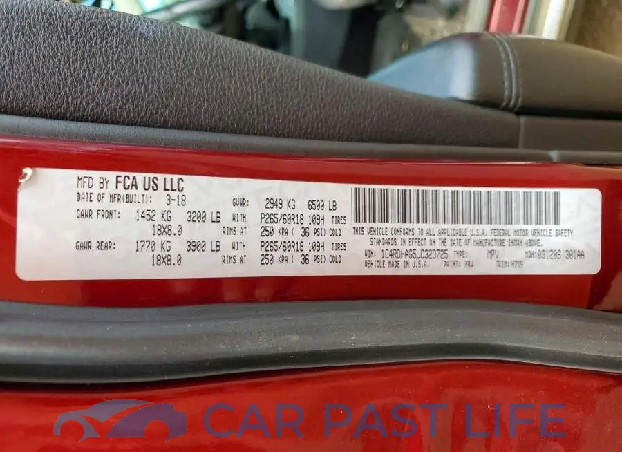 1C4RDHAG5JC323725# 13