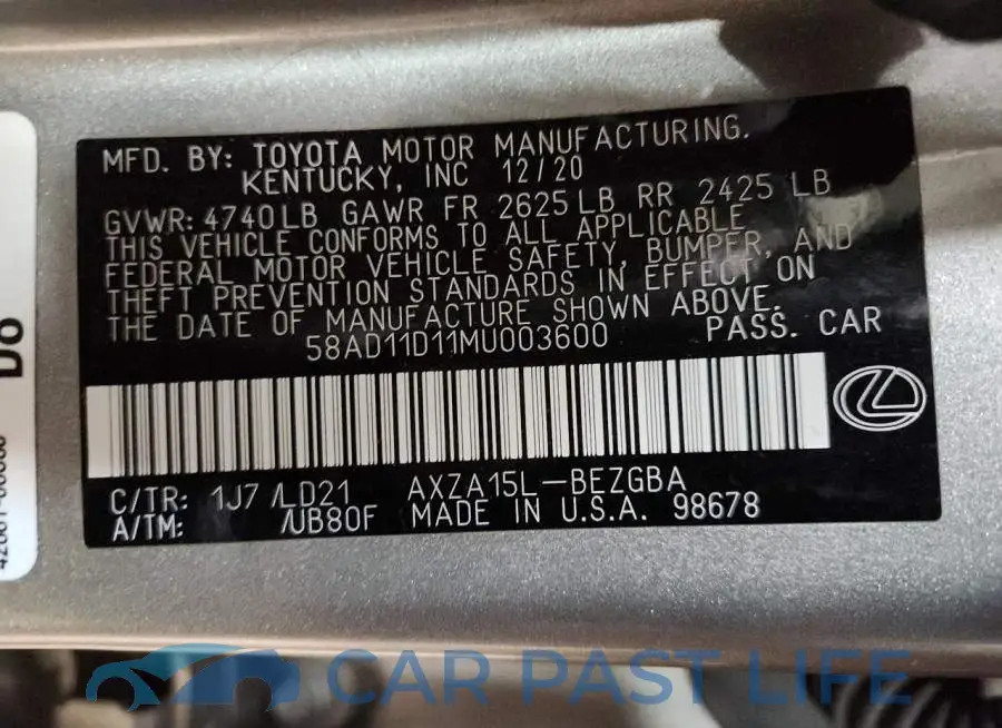 58AD11D11MU003600# 12