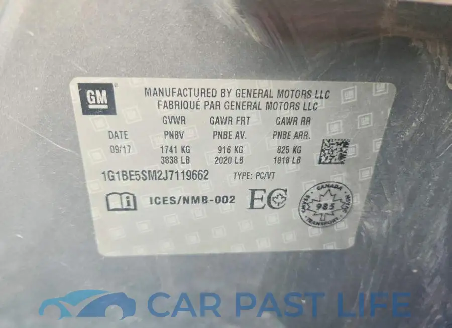 1G1BE5SM2J7119662# 12