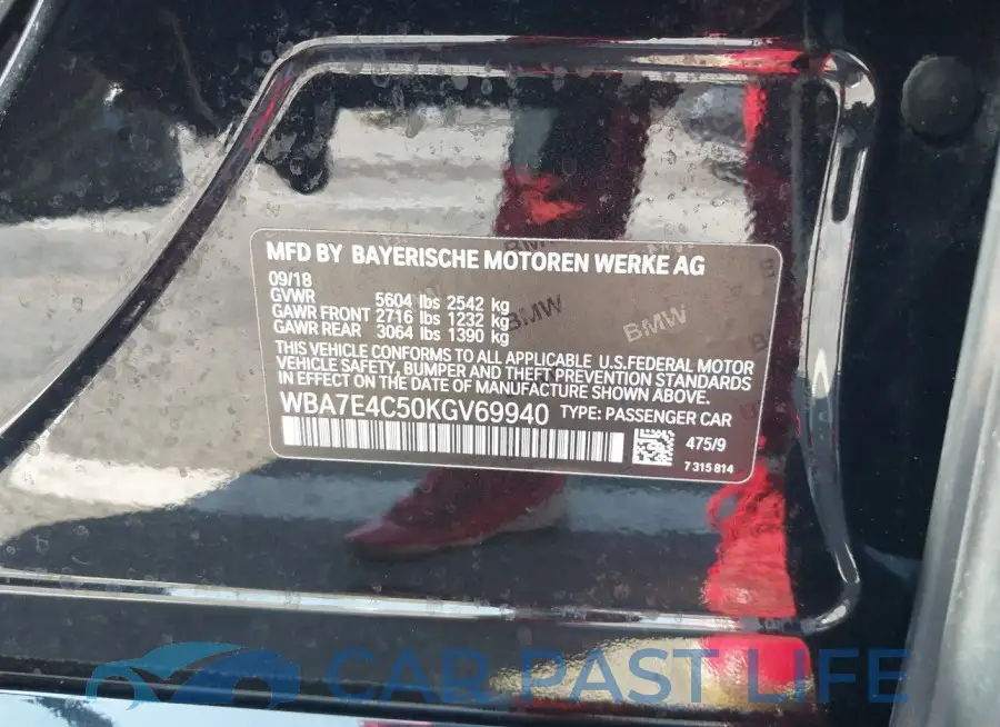 WBA7E4C50KGV69940# 9