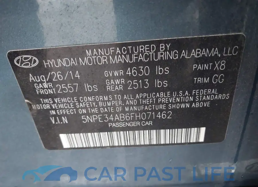 5NPE34AB6FH071462# 9
