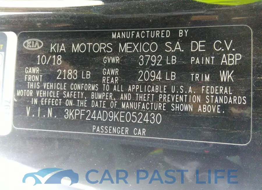 3KPF24AD9KE052430# 9