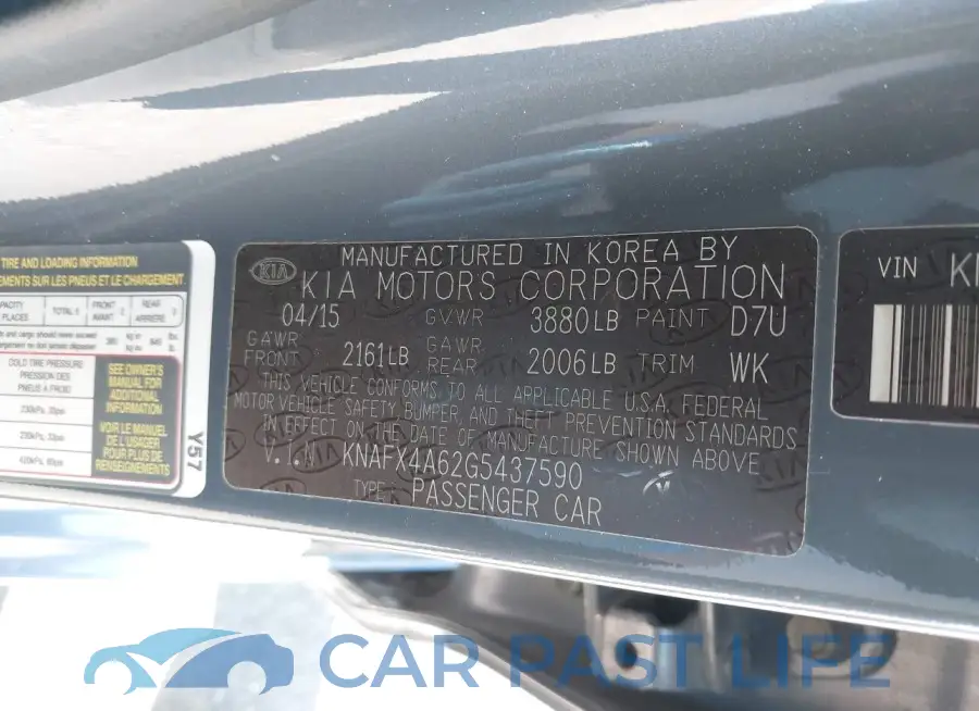 KNAFX4A62G5437590# 9
