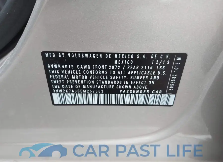 3VW2K7AJ8EM257363# 9
