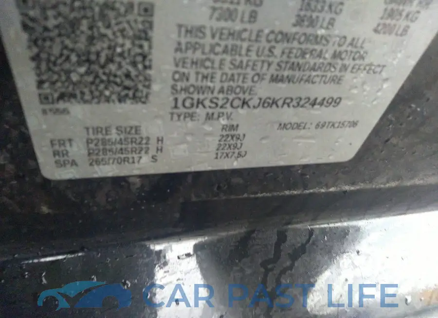 1GKS2CKJ6KR324499# 9