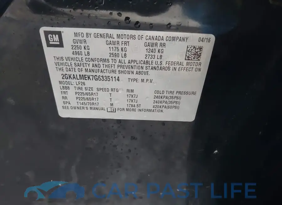 2GKALMEK7G6335114# 9