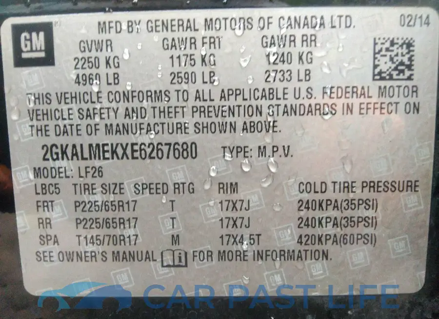 2GKALMEKXE6267680# 9