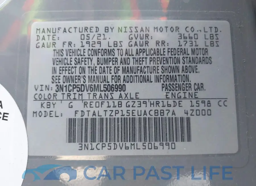3N1CP5DV6ML506990# 9