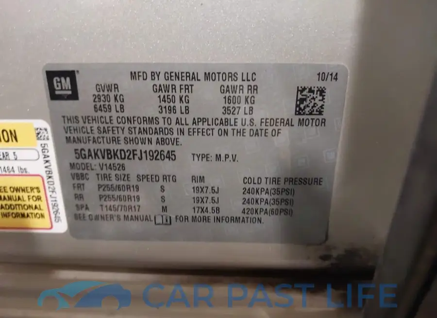 5GAKVBKD2FJ192645# 9