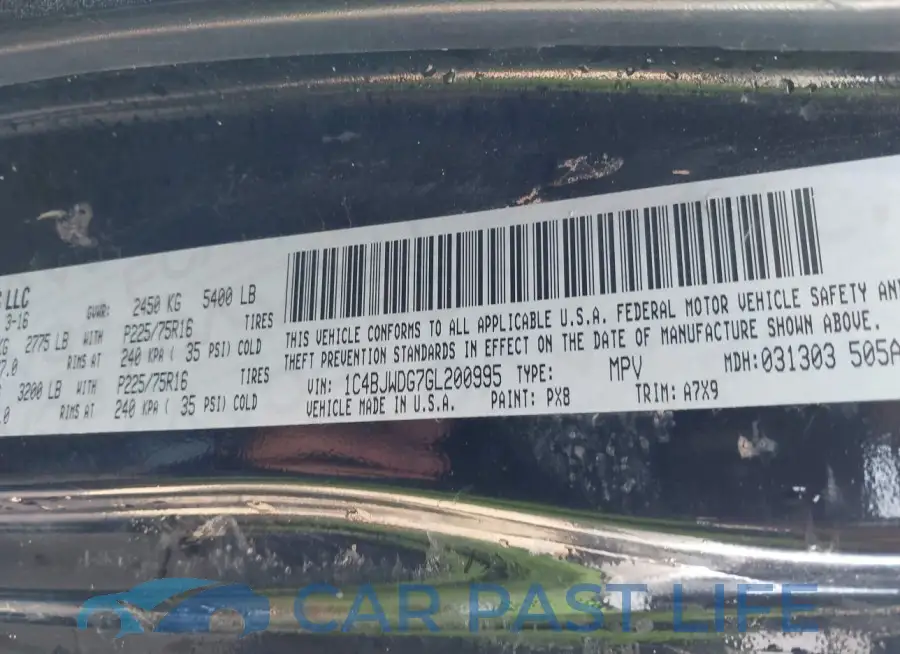 1C4BJWDG7GL200995# 9