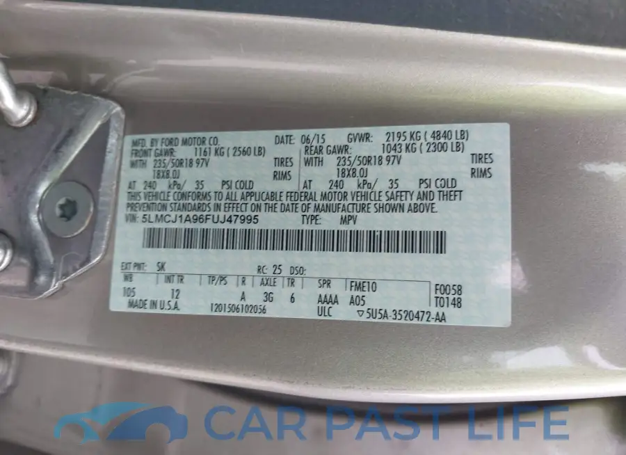 5LMCJ1A96FUJ47995# 9