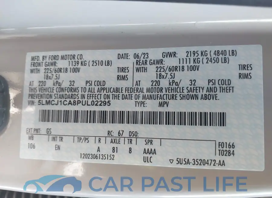 5LMCJ1CA8PUL02295# 9