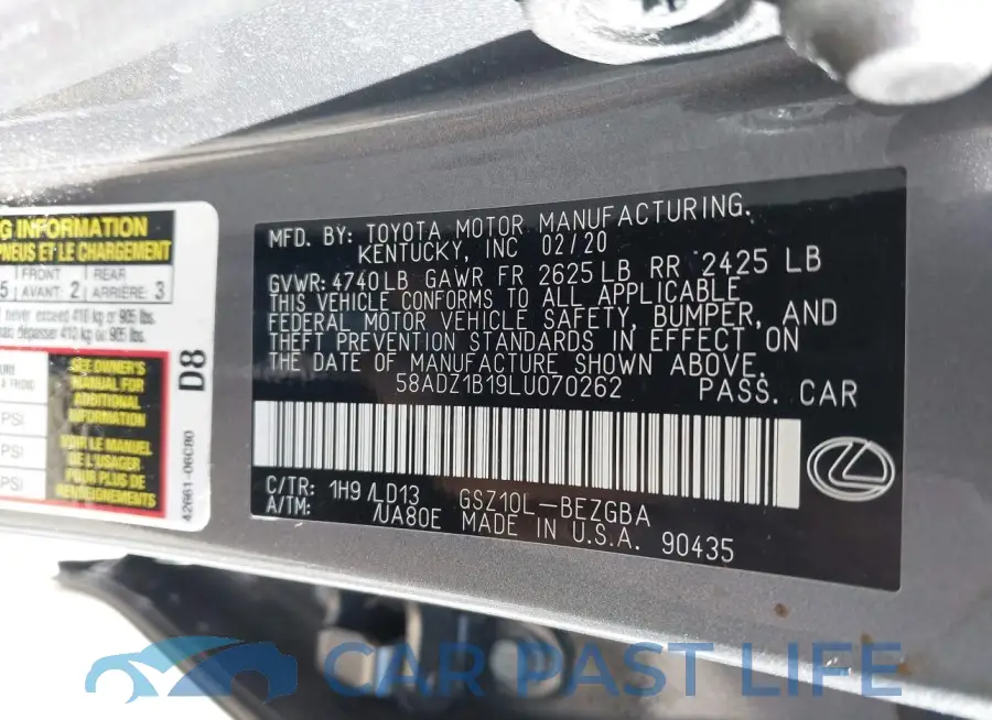 58ADZ1B19LU070262# 9