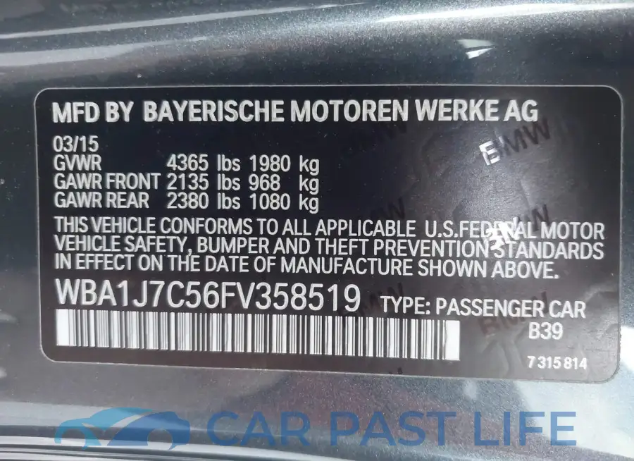 WBA1J7C56FV358519# 9