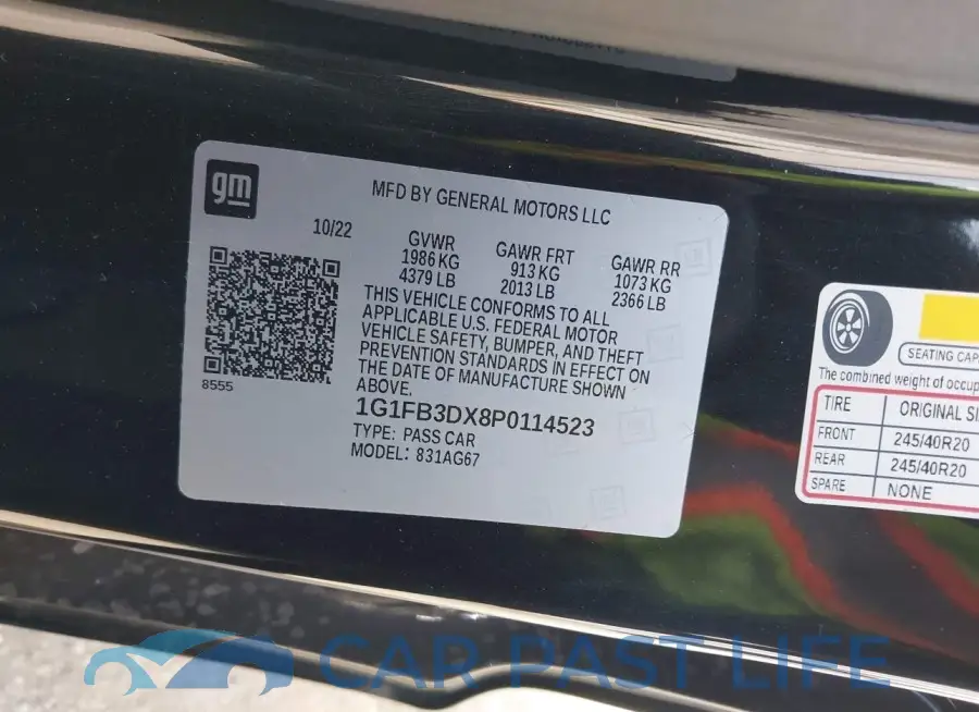 1G1FB3DX8P0114523# 9