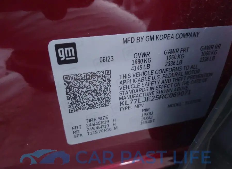 KL77LJE25RC069071# 9