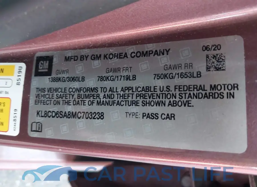KL8CD6SA8MC703238# 9