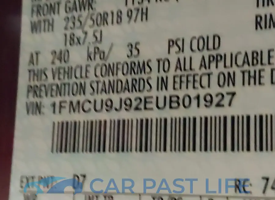 1FMCU9J92EUB01927# 9