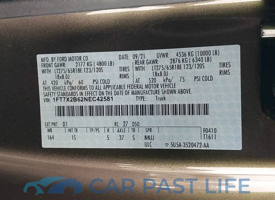 1FT7X2B62NEC42581# 9